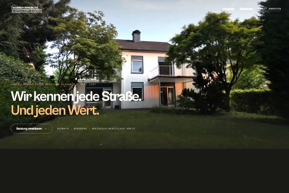 Website von Geuenich Immobilien